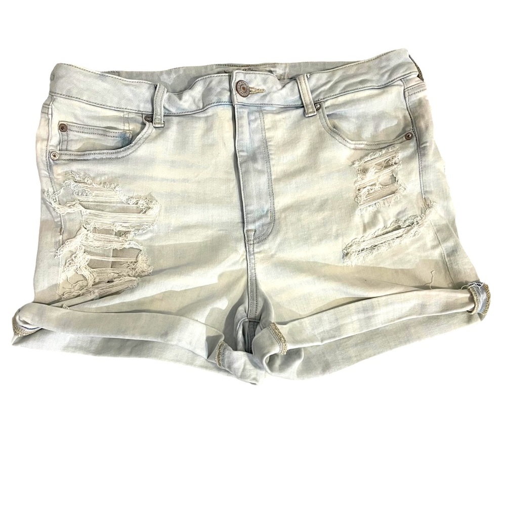 American Eagle High Rise Skinny Ripped Jeans Shorts Size 18